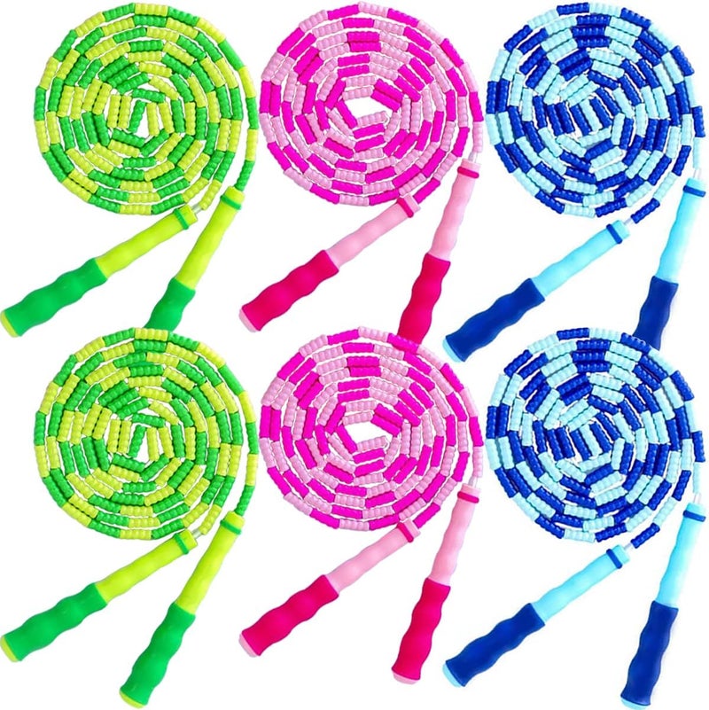 TYSISKNO Jump Rope for Kids Girls and Boys, Soft Beaded Jump Ropes, Adjustable Skipping Rope, Tangle-Free Segmented Rope for Kid and Women Men Adults Exercise, Keeping Fit, Training - 9.2Ft - Image 1